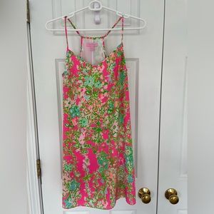 Lilly Pulitzer, size XS , pink and green floral shift dress